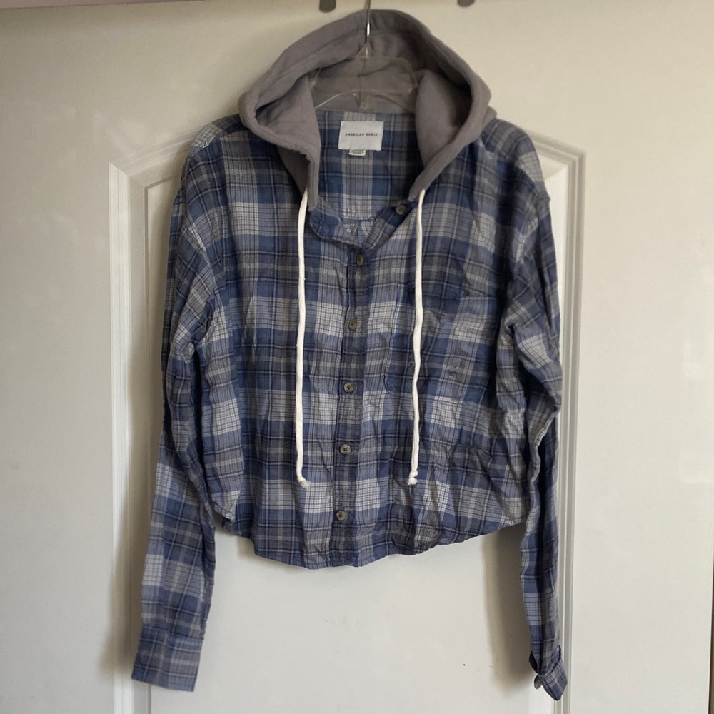 American Eagle hooded flannel